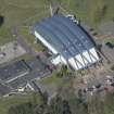 Oblique aerial view of Dollan Aqua Centre, looking NW.