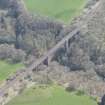 Oblique aerial view of Ballochmyle Railway Viaduct, looking SE.