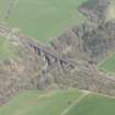 Oblique aerial view of Ballochmyle Railway Viaduct, looking NNE.