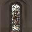 North aisle. Stained glass window (st. James).