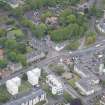 Oblique aerial view of Linlithgow High Street and West Port House, looking S.