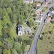 Oblique aerial view of Mid Calder Parish Church, looking N.