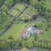 Oblique aerial view of Gogar Bank House and walled garden, looking SSW.