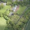 Oblique aerial view of Gogar Bank House and walled garden, looking NE.