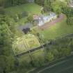 Oblique aerial view of Gogar Bank House and walled garden, looking NNW.