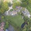Oblique aerial view of Laverockdale House and Laverockdale Tower House, looking N.