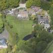 Oblique aerial view of Laverockdale House and Laverockdale Tower House, looking NNW.