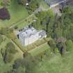 Oblique aerial view of Mortonhall House and terraced garden, looking N.
