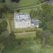 Oblique aerial view of Mortonhall House and terraced garden, looking NNW.