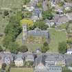 Oblique aerial view of Liberton Parish Church, looking NNW.
