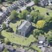 Oblique aerial view of Liberton Parish Church, looking SSW.
