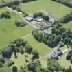 Oblique aerial view of The Drum Country House and The Drum Farm, looking S.