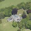 Oblique aerial view of Pittendreich House, looking NNE.