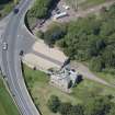 Oblique aerial view of Dalkeith House Lodge and King's Gate, looking WNW.