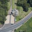 Oblique aerial view of Dalkeith House Lodge and King's Gate, looking NNE.