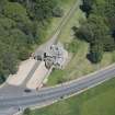 Oblique aerial view of Dalkeith House Lodge and King's Gate, looking N.