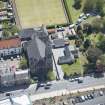 Oblique aerial view of St John and King's Church, looking SE.