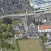 Oblique aerial view of St John and King's Church, looking NNW.