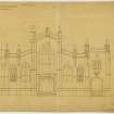 One of copy set of plans by William Burn: No 6-West Elevation
Signed and Dated "131 George Street   March 18th 1829"