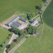 Oblique aerial view of Mains of Rochelhill Farm, looking N.
