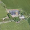 Oblique aerial view of Mains of Rochelhill Farm, looking NW.