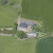 Oblique aerial view of Mains of Rochelhill Farm, looking WNW.