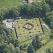 Oblique aerial view of Ballindalloch Castle walled garden, looking ESE.
