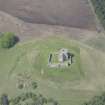 Oblique aerial view of Auchindoun Castle, looking NW.
