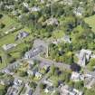 Oblique aerial view of the Buchanan Monument, Killearn Parish Church and Killearn Old Parish Church and graveyard, looking W.