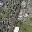 Oblique aerial view of Dumbarton Central Station, looking WSW.