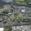 Oblique aerial view of Dumbarton Central Station, looking S.
