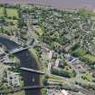 Oblique aerial view of Lomond Court, Artizan Bridge and Dalreoch Railway Bridge, looking S.
