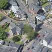 Oblique aerial view of Kirkintilloch Old Church and Town Steeple, looking NW.