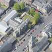 Oblique aerial view of Greenock Art Gallery and Library, looking NW.
