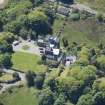 Oblique aerial view of Craigrownie Castle, looking SW.