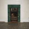 Detail of fireplace in NE Room, lower ground  floor.