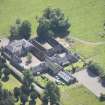 Oblique aerial view of the stables and coach house, Newliston House, looking ESE.