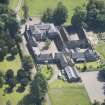 Oblique aerial view of the stables and coach house, Newliston House, looking E.