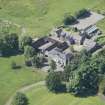 Oblique aerial view of the stables and coach house, Newliston House, looking SSW.