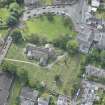 Oblique aerial view of Corstorphine Parish Church, looking SSW.