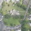 Oblique aerial view of Corstorphine Parish Church, looking NNW.