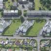 Oblique aerial view of 1-48 Ravelston Garden, looking SSE.