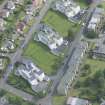 Oblique aerial view of 1-48 Ravelston Garden, looking NNE.