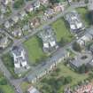 Oblique aerial view of 1-48 Ravelston Garden, looking N.