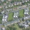 Oblique aerial view of 1-48 Ravelston Garden, looking NNW.