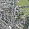 Oblique aerial view of Comely Bank Road, looking W.