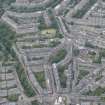 Oblique aerial view of Comely Bank Road, Danube Street, Carlton Street, St Bernard's Crescent, Dean Crescent and Stockbridge Bridge, looking WSW.