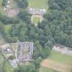 Oblique aerial view of Newhailes House and stables, looking NNE.