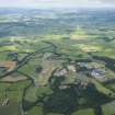 General oblique aerial view of the setting up of T in the Park at Strathallan, looking ENE.