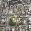 Oblique aerial view of the Scottish National Portrait Gallery, York Place, Dundas House and St Andrew Square, looking E.